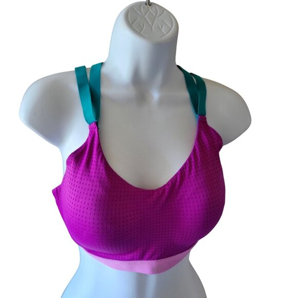 Victoria's Secret VSX Sports Bra Lightweight Wireless 34D, Pink, Purple & Teal - Picture 3 of 10